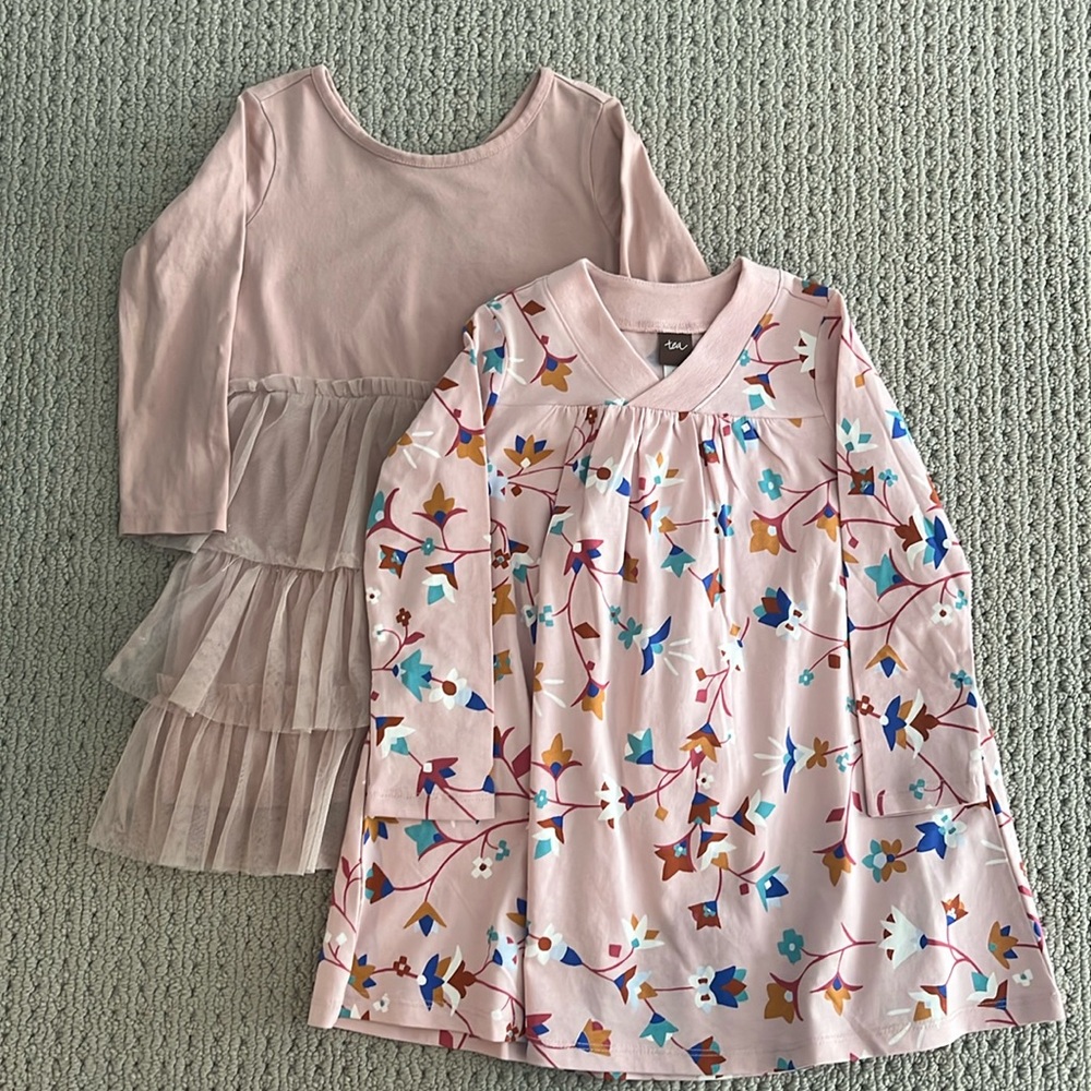 Tea Collection and GAP 3T dresses in great condition.